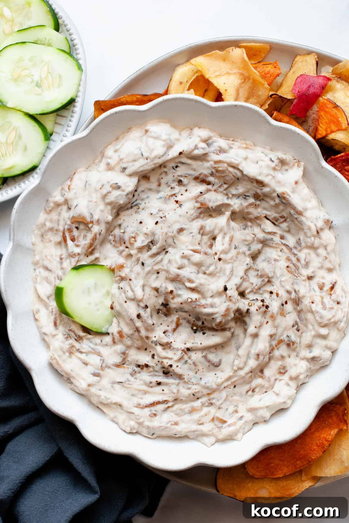 Creamy French Onion Dip Recipe with Lighter Ingredients 3 healthy french onion dip