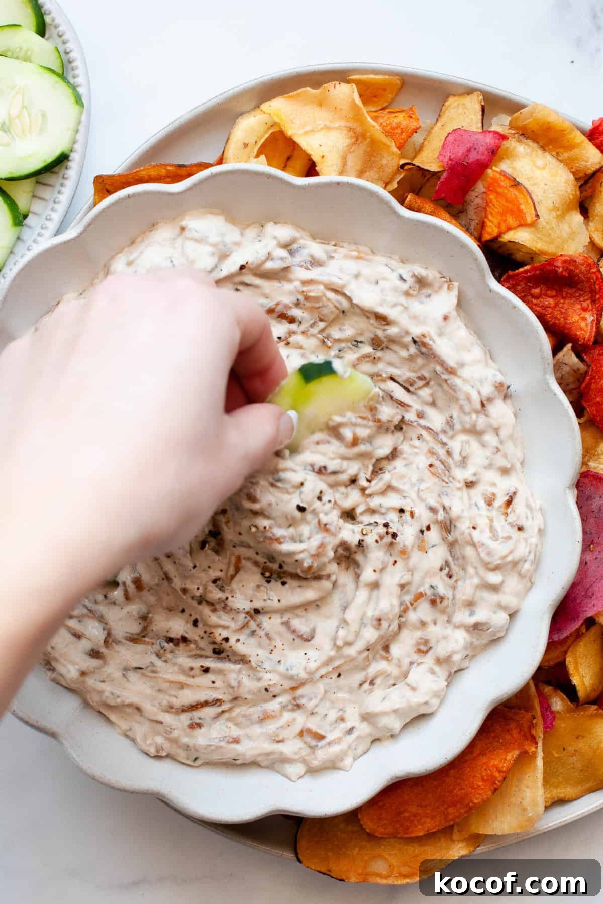 Creamy French Onion Dip Recipe with Lighter Ingredients 6 healthy french onion dip
