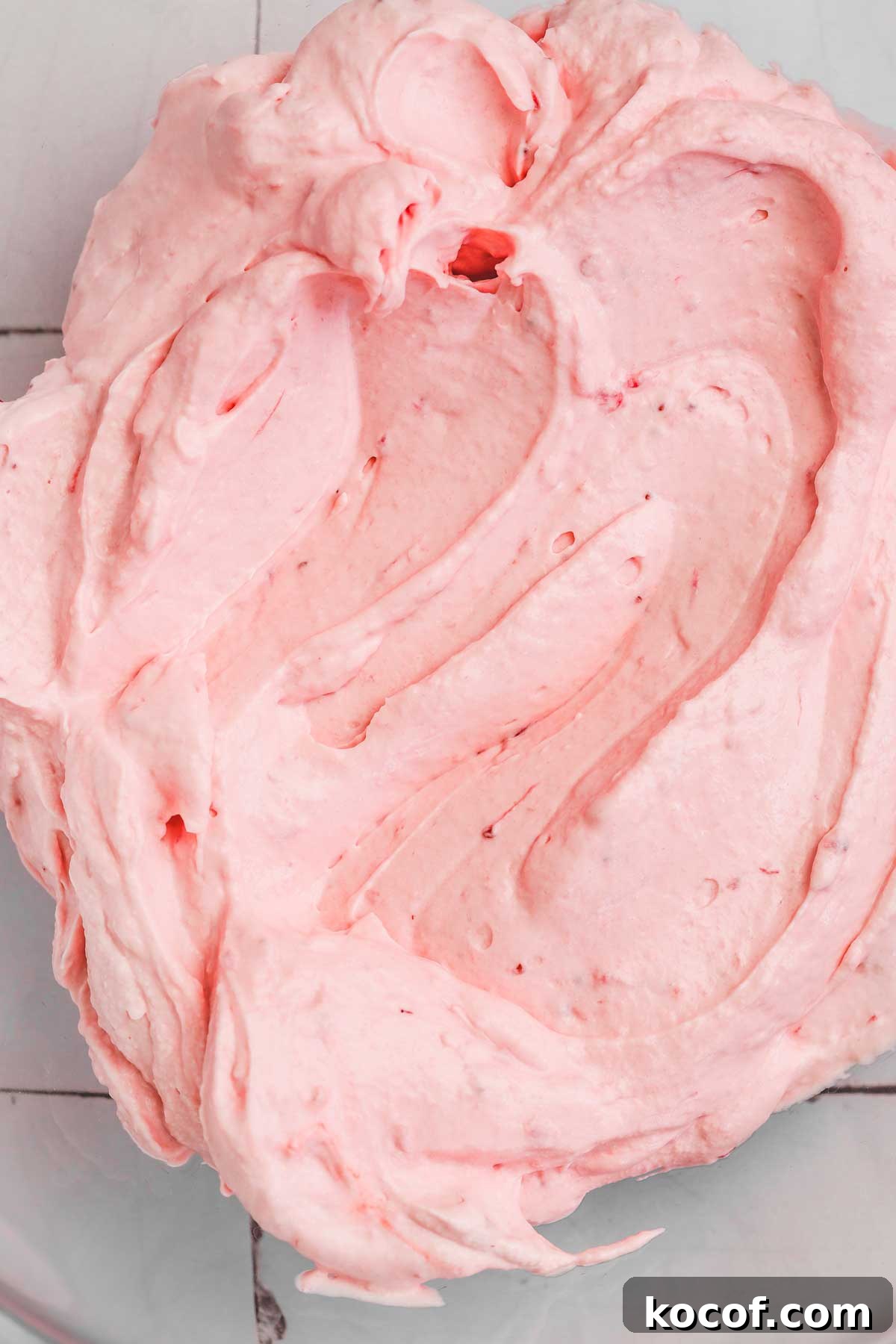 Decadent Chocolate Strawberry Cupcakes with Fresh Berry Frosting 7 strawberry mascarpone frosting in a mixing bowl