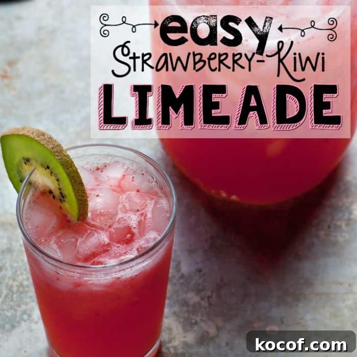 Strawberry Kiwi Limeade Recipe with Fresh Lime Twist 4 limeade recipe with strawberry sq