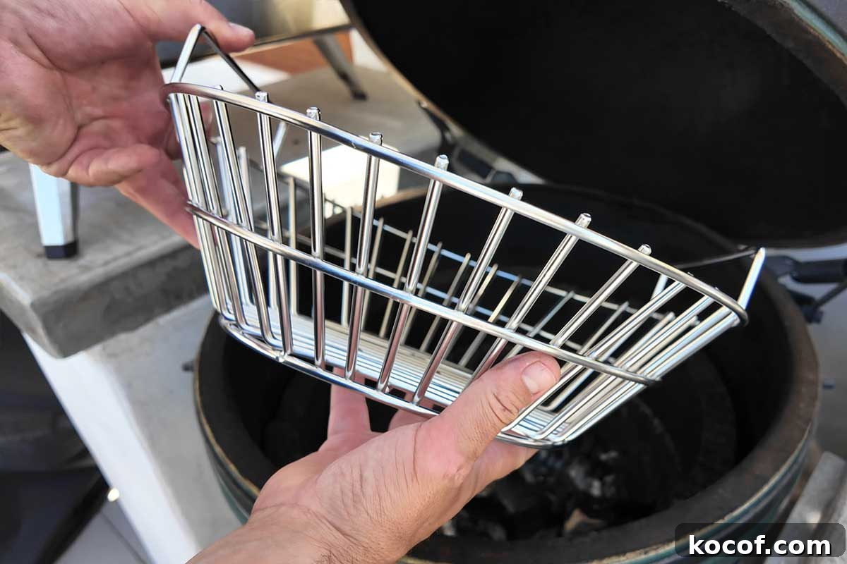 Charcoal Ash Basket for Kamado Grills: Benefits and Buying Guide 3 The Only Fire Stainless Steel Charcoal Ash Basket Side View