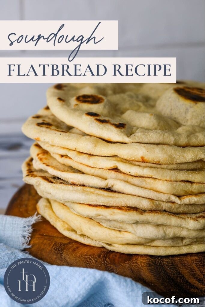 Crispy Sourdough Flatbread Recipe for Homemade Sandwiches 6 Sourdough Flatbread Recipe - Pinterest Image