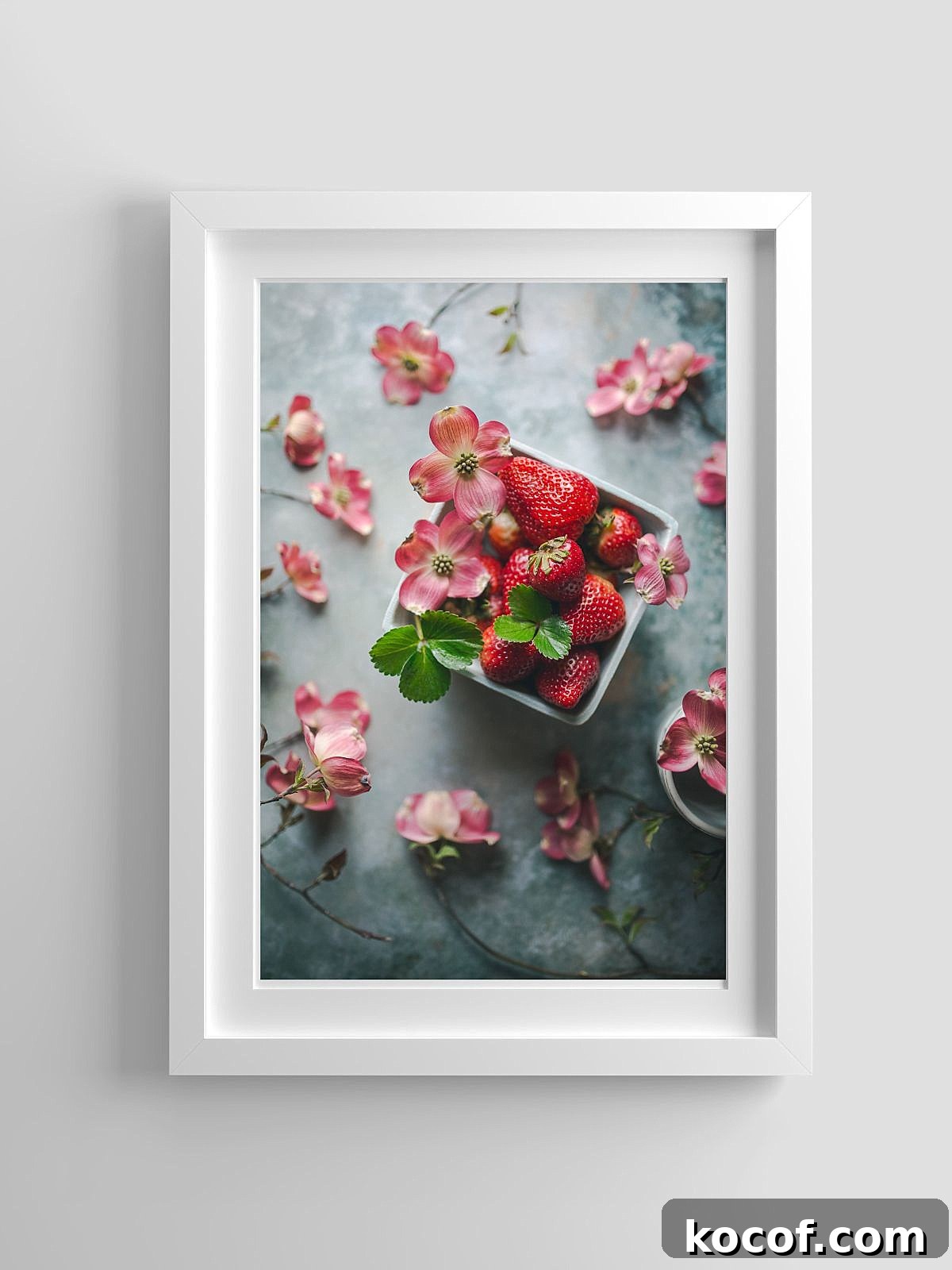 The Fragrant World of Coffee Blossoms with Accamma Nanjappa 11 framed image of wall art for red kitchen featuring strawberries and pink dogwoods