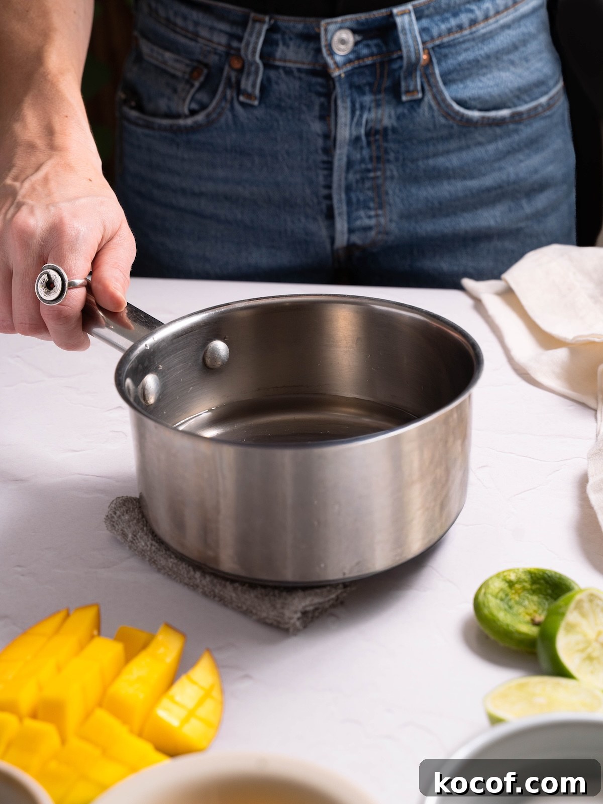 Two step process for setting up a simple double boiler