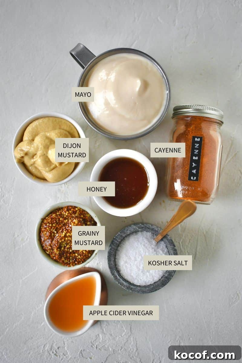 Creamy Honey Mustard Dressing Recipe for Salads & Dipping 3 Ingredients needed to make Honey Mustard Dressing.