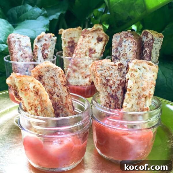 Back-to-School Lunch Ideas and Practical Prep Tips 5 French toast fingers in stewed rhubarb