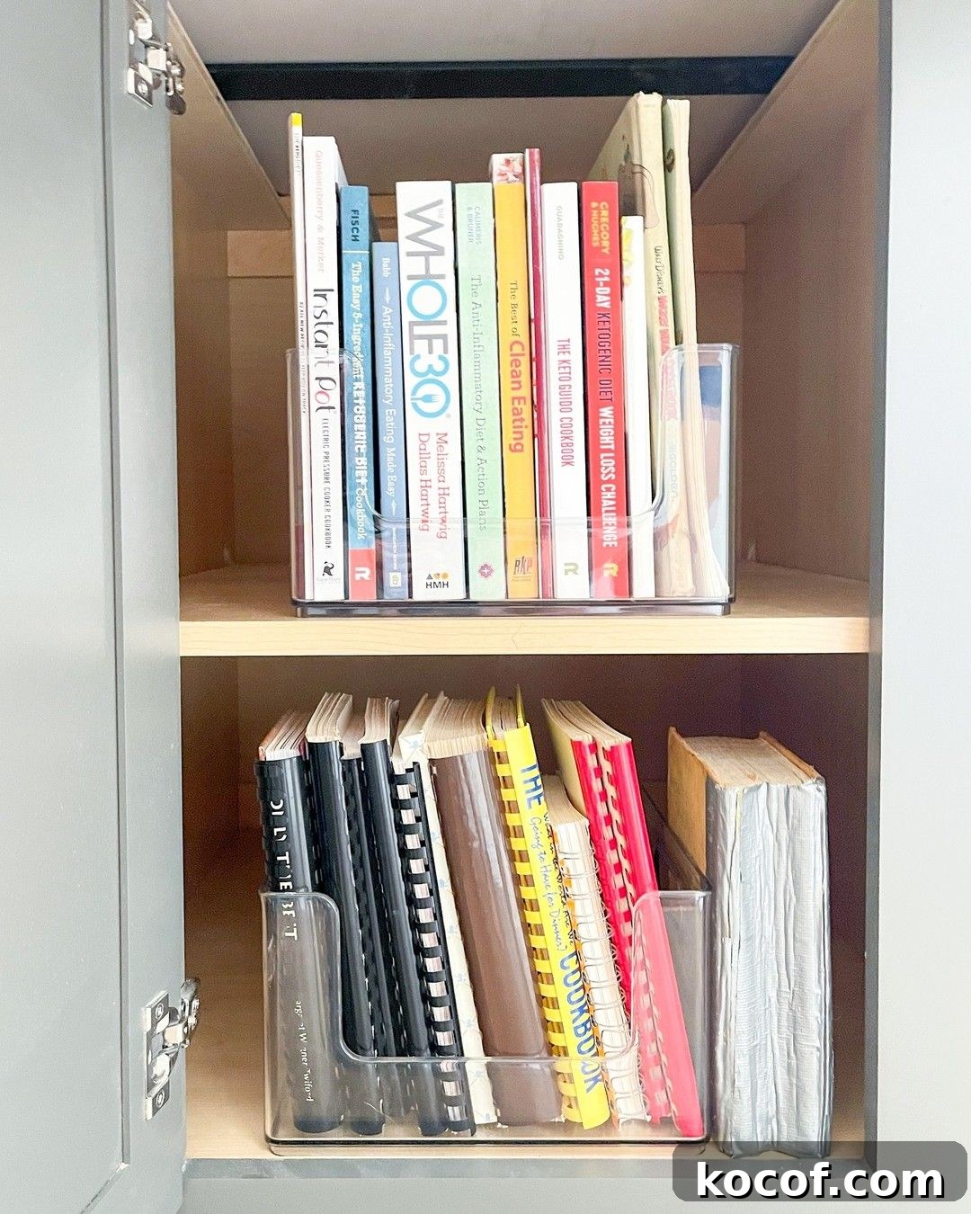 Store Cookbooks in shelves
