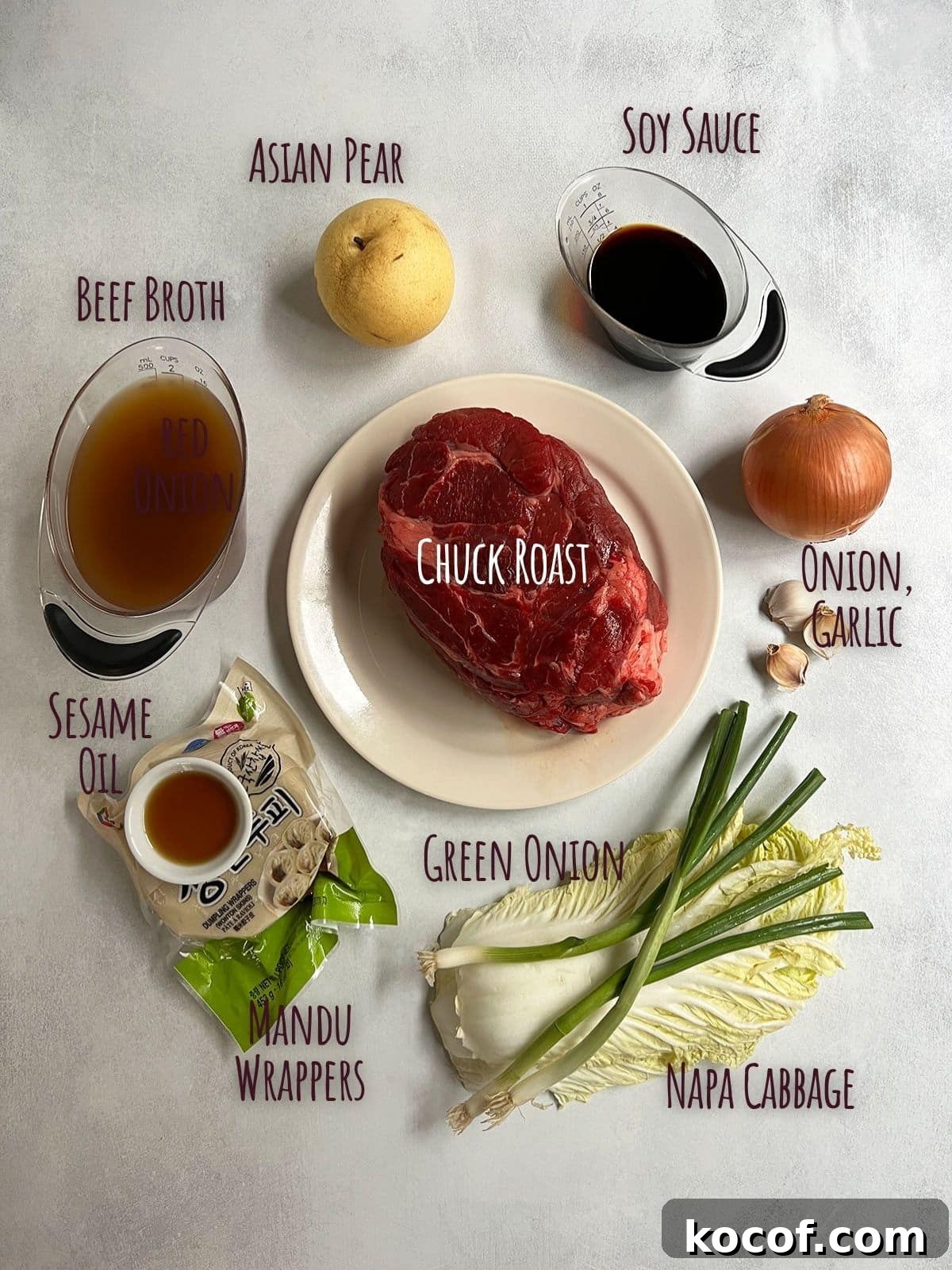 Korean Beef Mandu Dumplings Recipe: Authentic Jew Mandu Guide 4 Ingredient shot for beef dumpling (jew mandu)