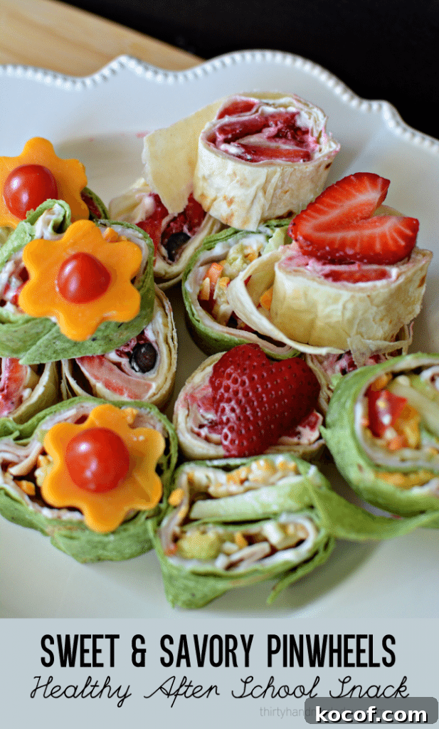 Sweet and Savory Pinwheels: After-School Snack Ideas 2 Sweet and Savory Pinwheels - healthy after school snack ideas