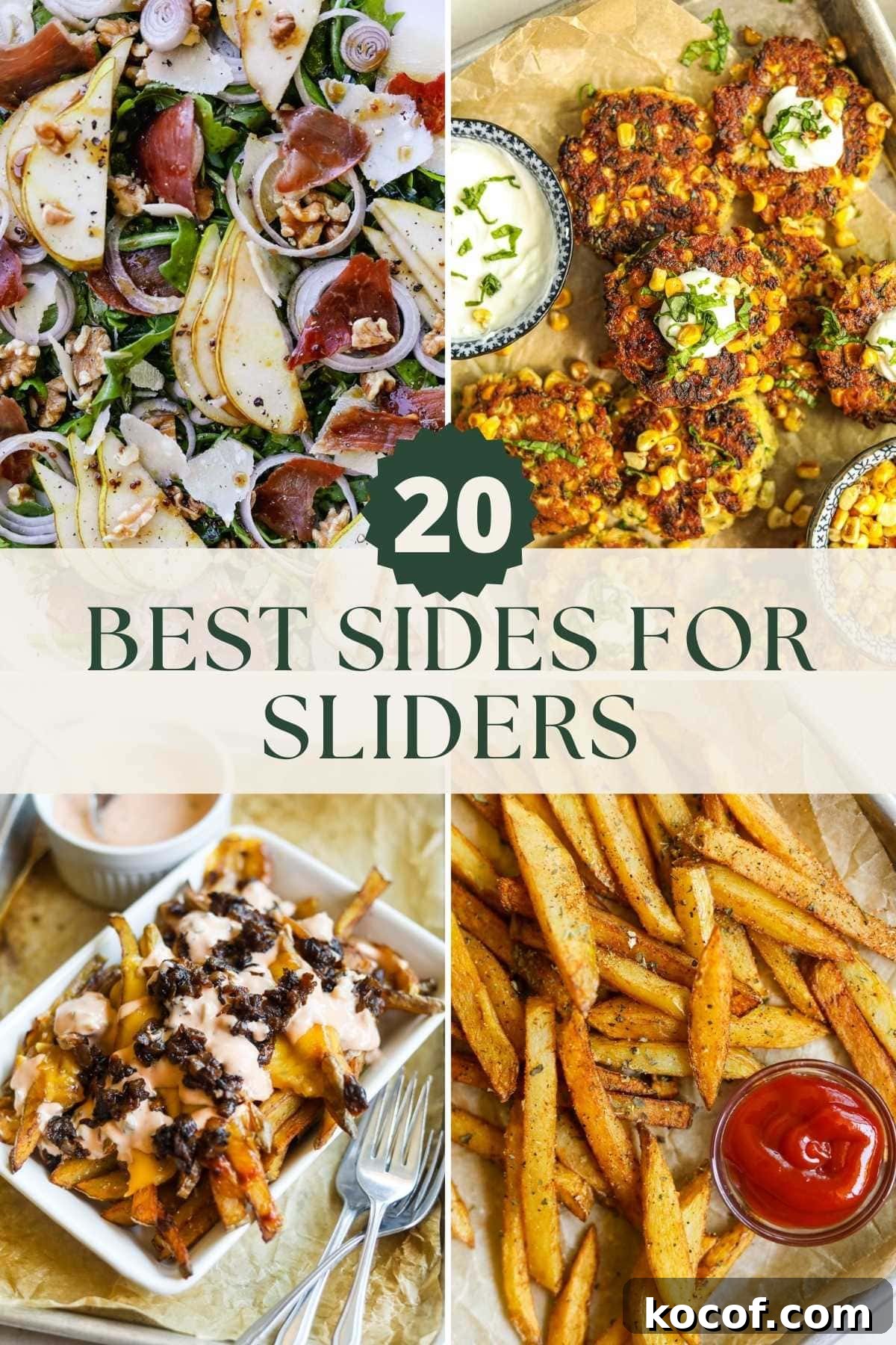 20 Delicious Side Dishes to Serve with Sliders 2 20 best sides for sliders, including fries, salad, corn fritters, and animal style fries.