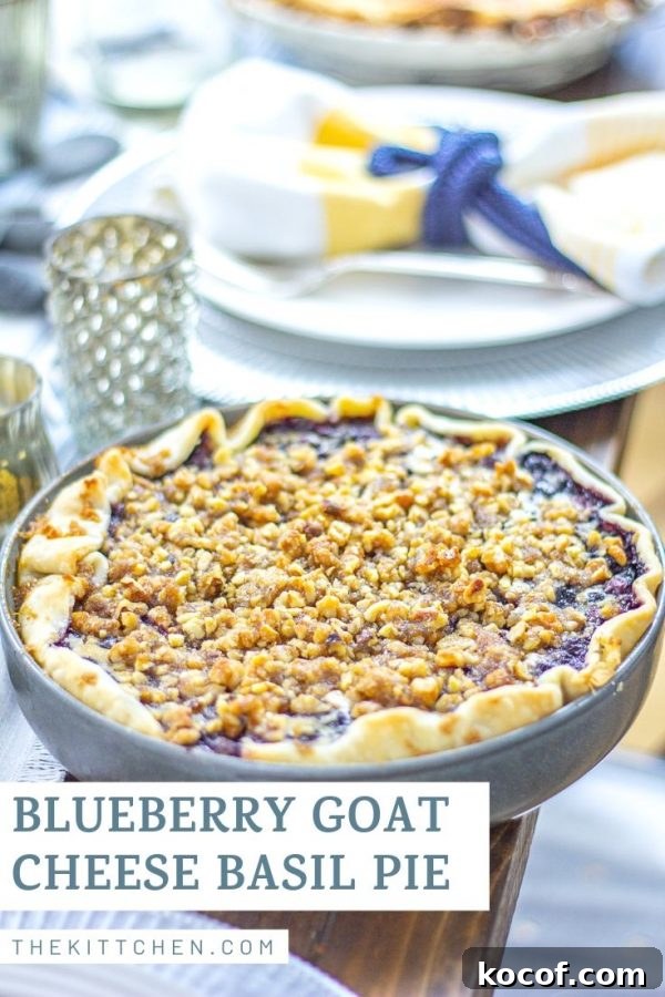 Blueberry Goat Cheese Basil Pie Recipe copy If blueberry pie and cheesecake had a baby, it would be this Blueberry, Goat Cheese, and Basil Pie.