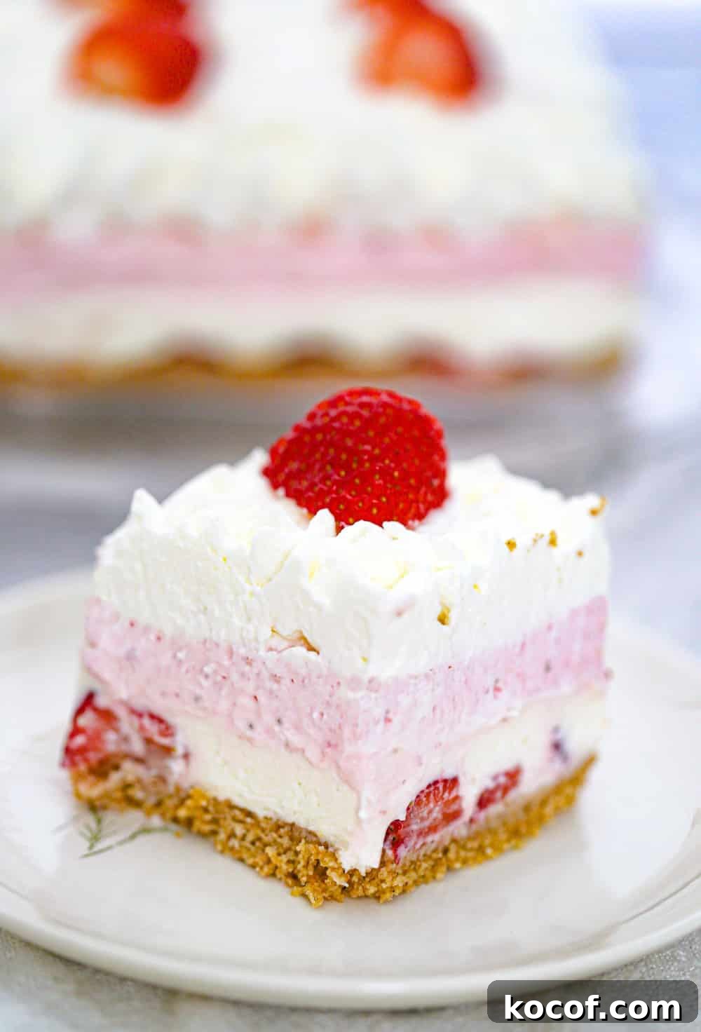 No Bake Strawberry Cream Layered Dessert