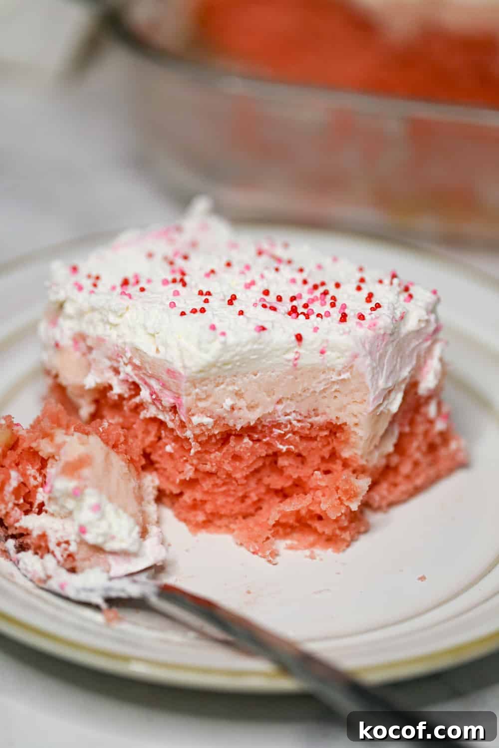 Strawberry Creme Passion Poke Cake