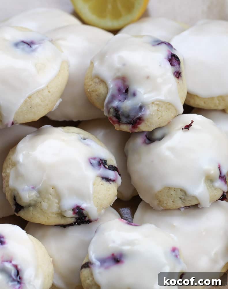 Soft Lemon & Blueberry Explosion Cookies