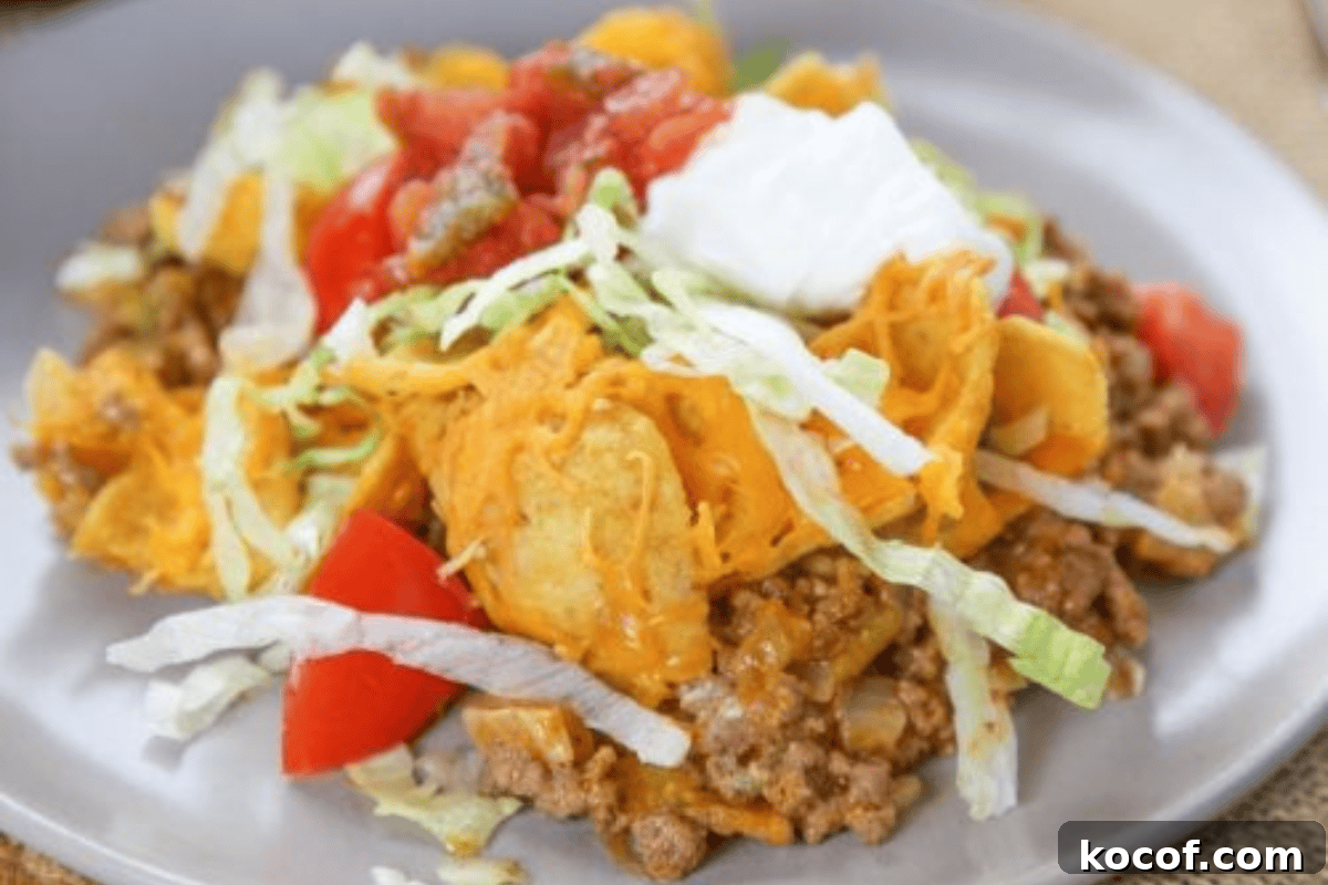 Walking Taco Casserole Recipe: Cheesy Layered Taco Bake 5 img 34519 4