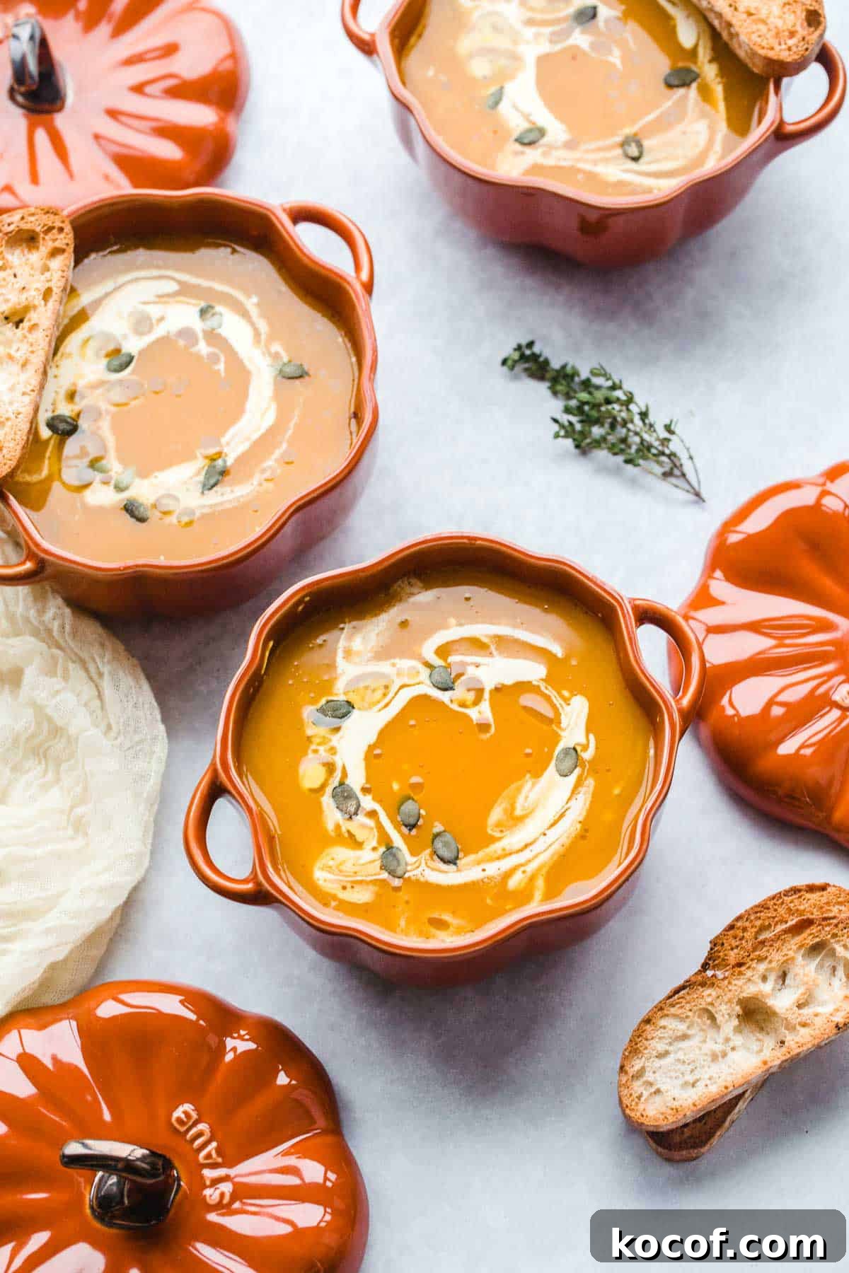Creamy Autumn Pumpkin Soup Recipe for Cozy Dinners 8 Vegan Pumpkin Soup served in two bowls