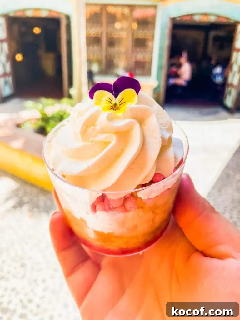 Pecos Bill’s Tall Tale Inn & Café: Classic Tex-Mex Dining at Disney 8 Peach and Raspberry Trifle from Pecos Bill.