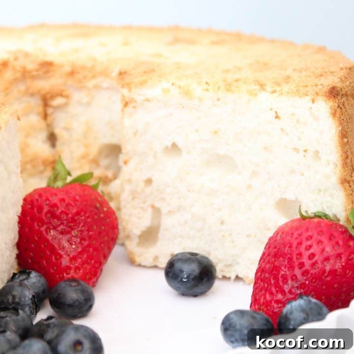The best gluten free angel food cake recipe! This classic angel food cake turns out so light and airy