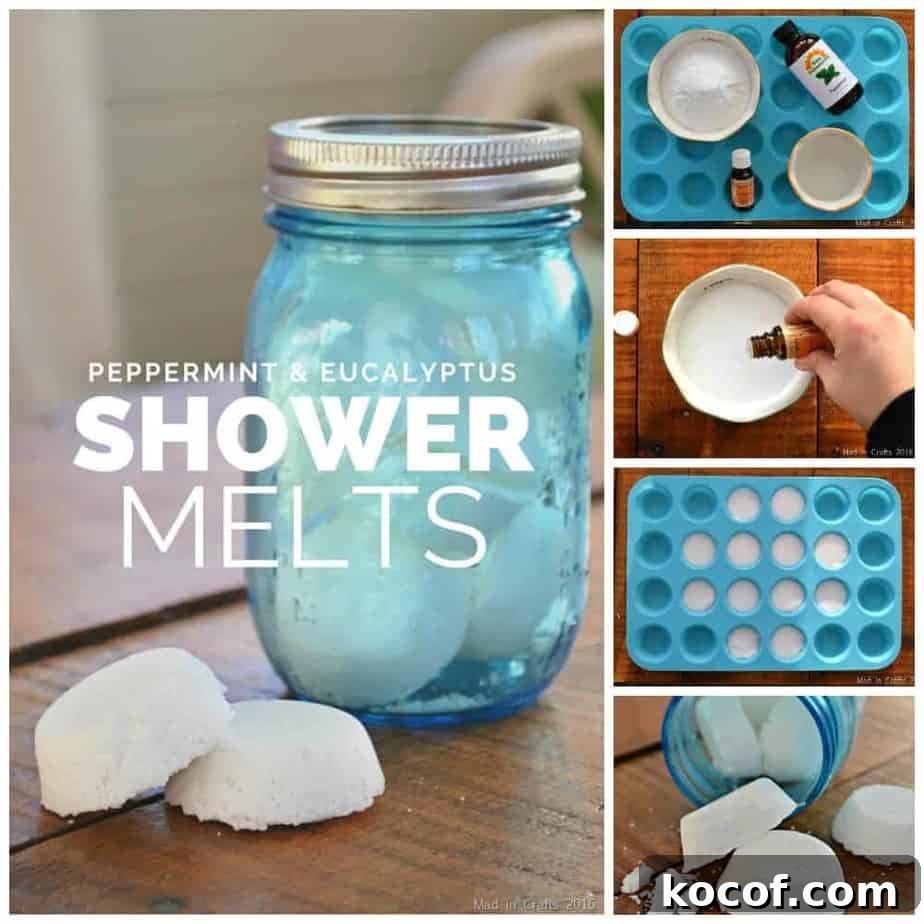 Peppermint and eucalyptus shower steamers