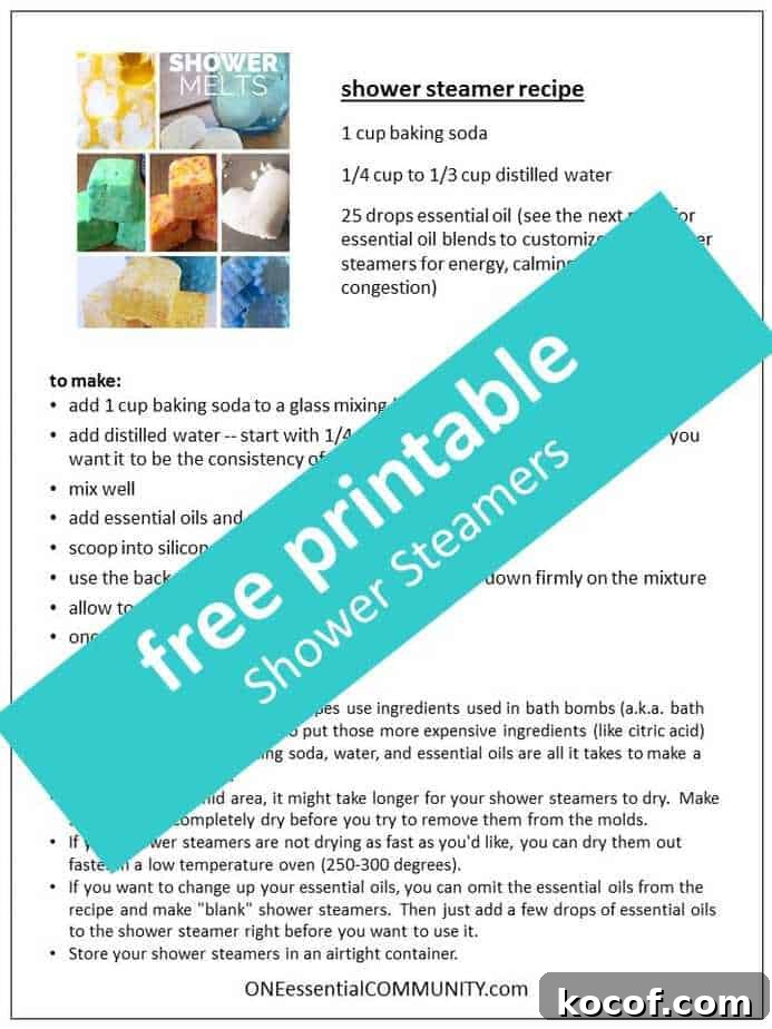 Essential oil shower steamers and melts