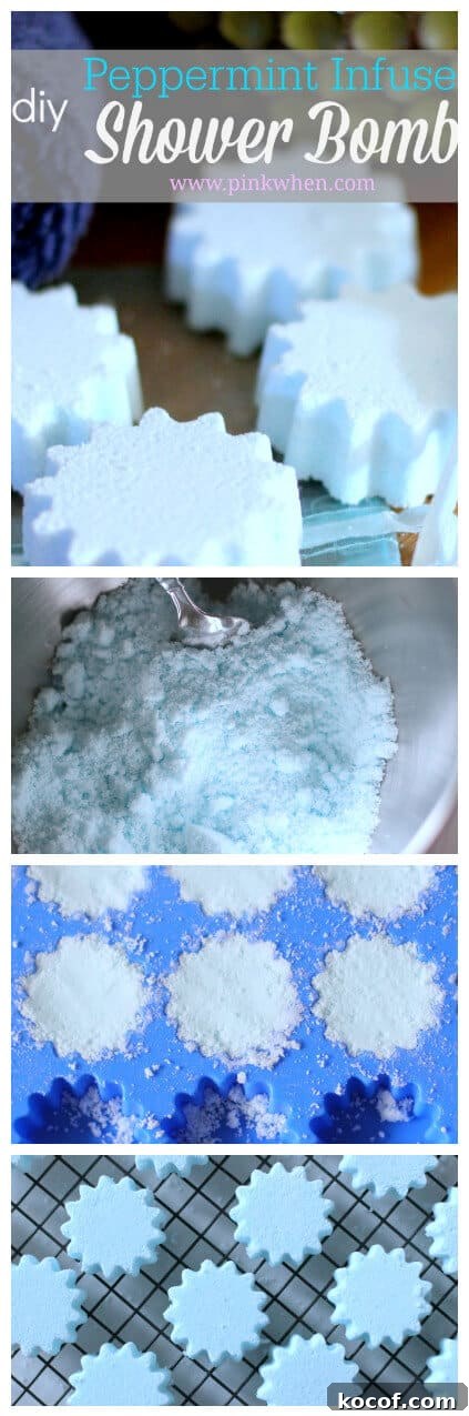 Peppermint shower steamer example