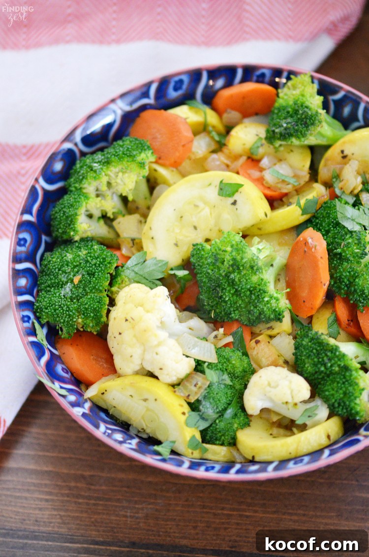 This fresh sauteed vegetables recipe is a quick and simple side dish! Pick your favorite mixed veggies and serve with chicken, beef or fish for an easy weeknight dinner everyone will love.