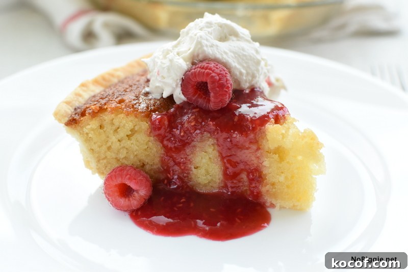 buttermilk pie with raspberry sauce