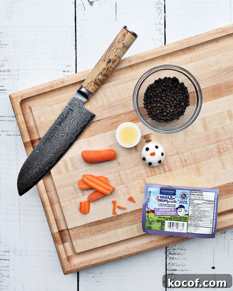 Family-Friendly Charcuterie Board Ideas for Health-Conscious Entertaining 2 Making snowmen out of hardboiled eggs with two easy steps, such a great activity for the kids and an easy way to add fun to the holiday appetizer table!