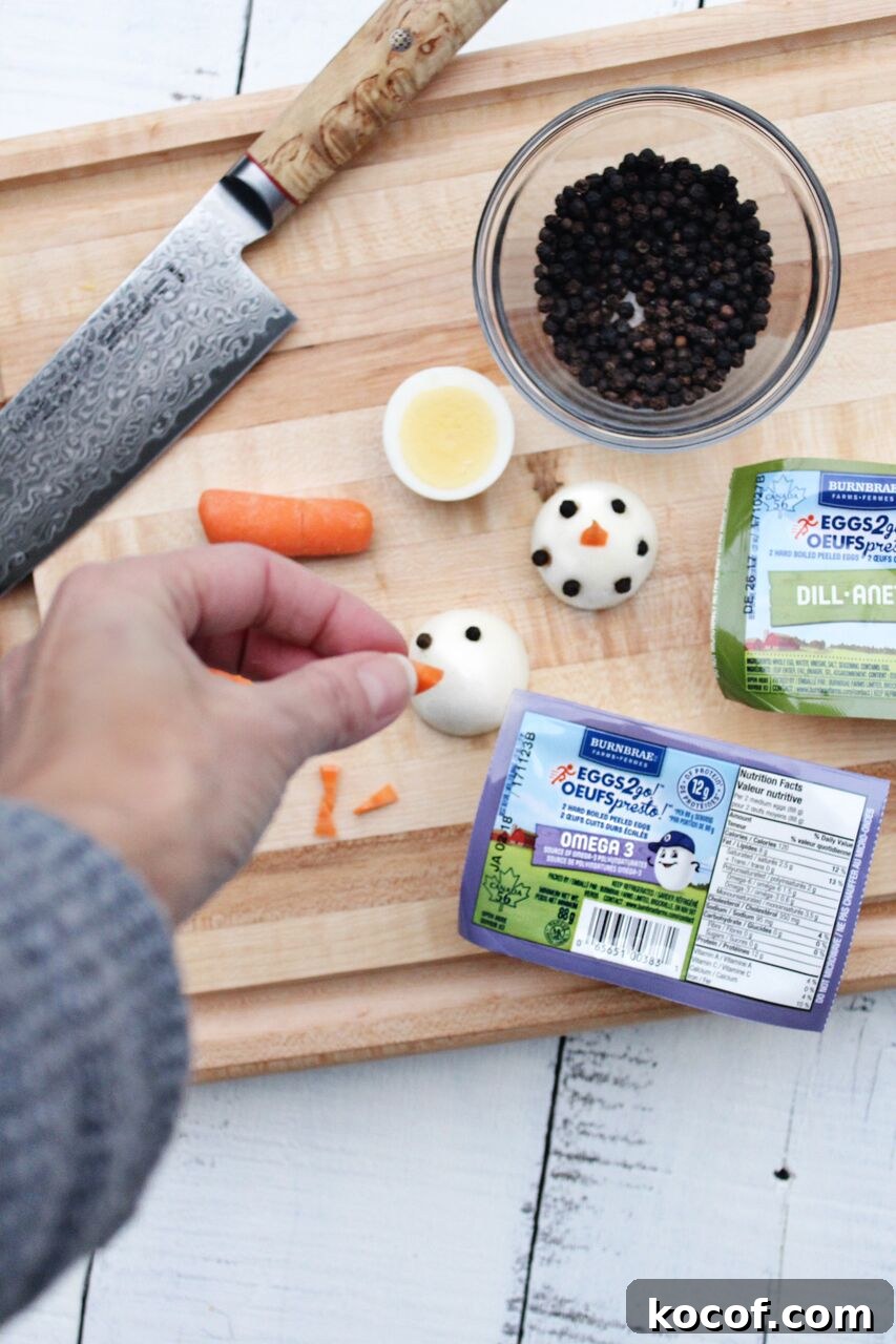 Family-Friendly Charcuterie Board Ideas for Health-Conscious Entertaining 3 Simple tutorial for how to make snowmen out of hardboiled eggs