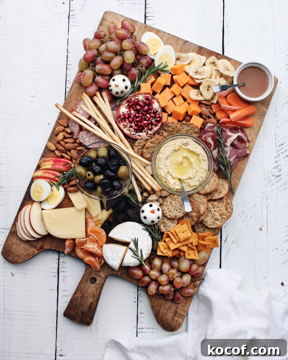 Create a festive holiday-inspired charcuterie board that even the kids can enjoy!