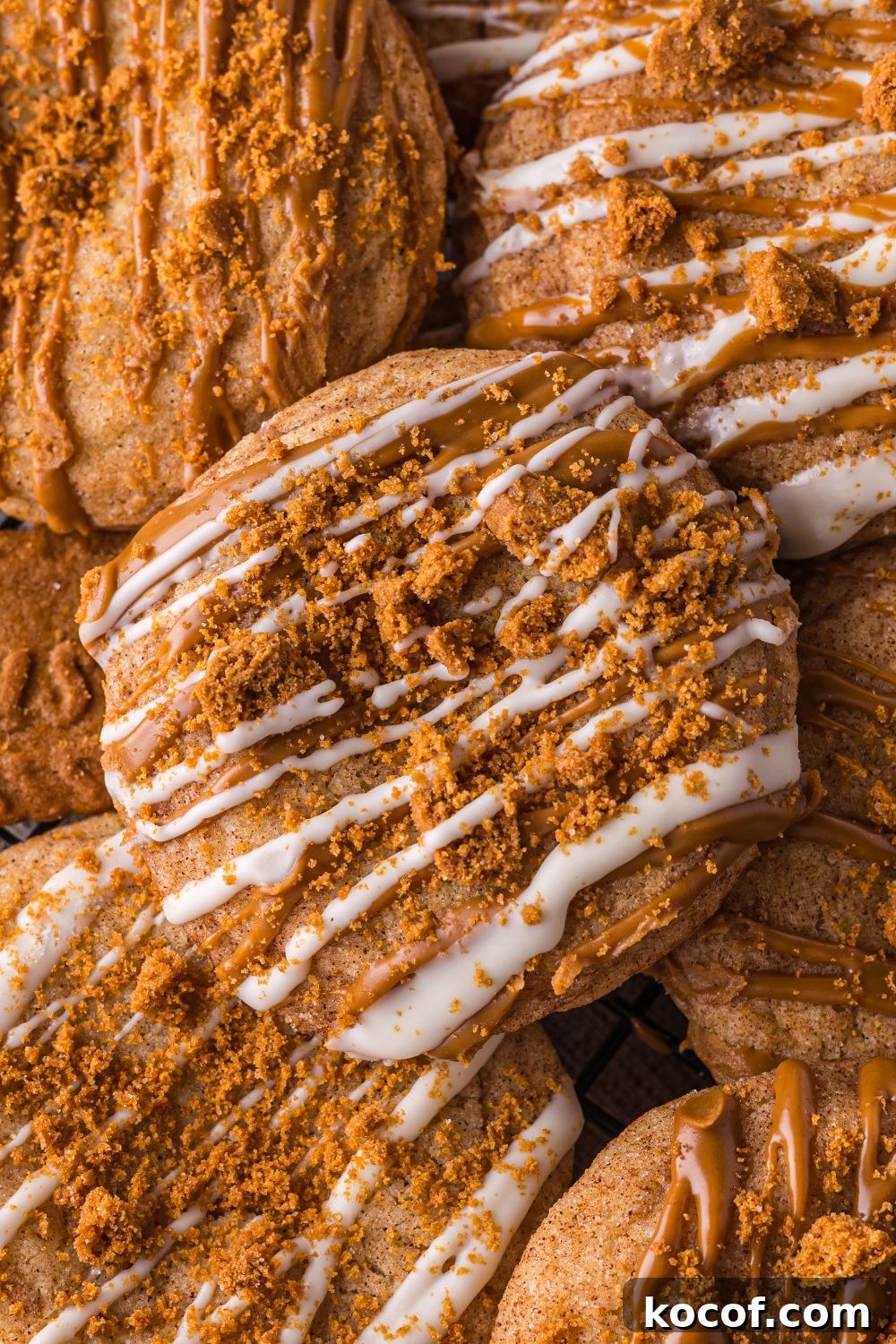 Biscoff Snickerdoodle Cookies spread around the table 