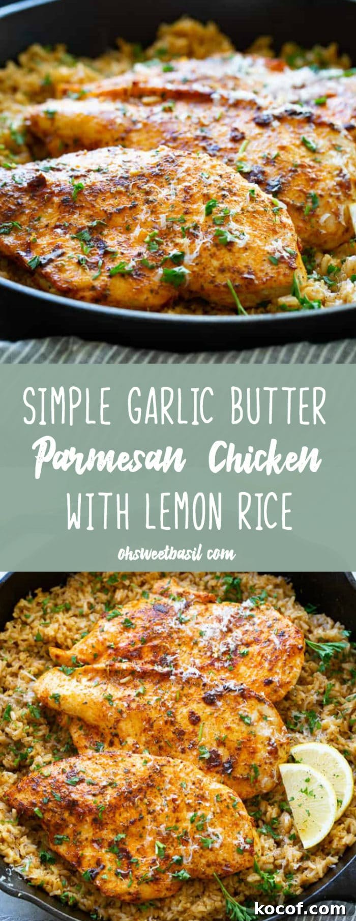 Juicy, flavorful chicken coated in parmesan cheese, flavorful spices and of course, lots of garlic! You're sure to love this Garlic Parmesan Chicken with Lemon Rice!