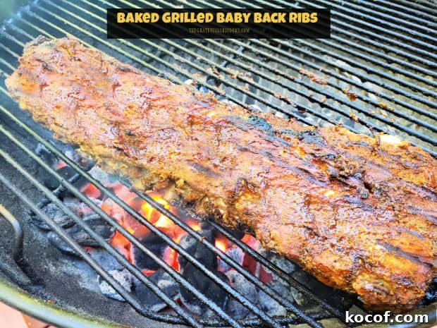 Baked Grilled Baby Back Ribs - The Grateful Girl Cooks! Baked Grilled Baby Back Ribs are fall off the bone tender and delicious! Spice-coated and baked, then grilled with BBQ sauce, you'll love 'em!