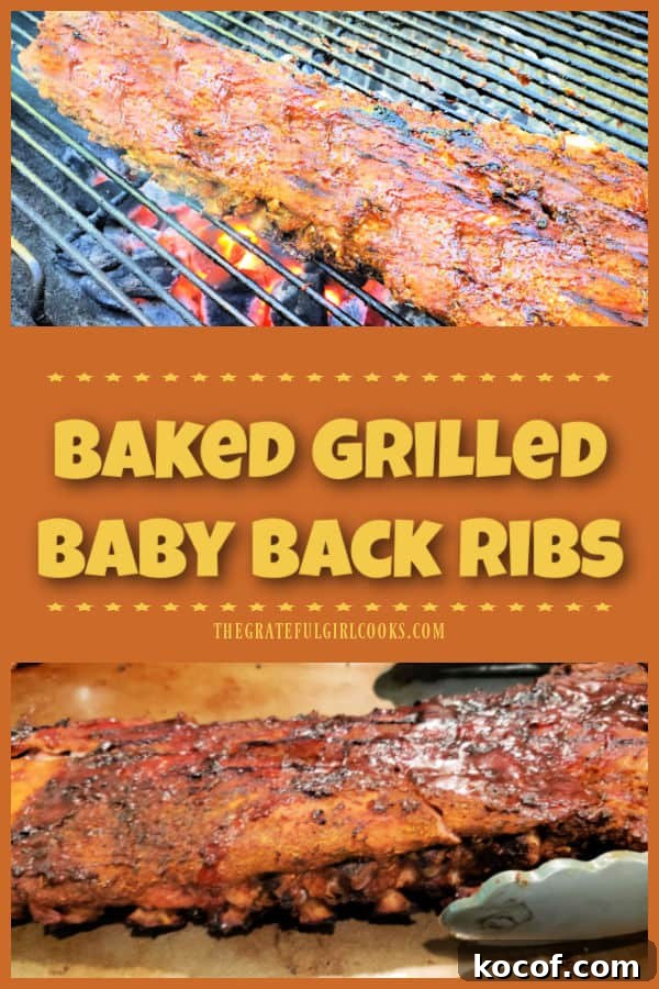 Baked Grilled Baby Back Ribs - The Grateful Girl Cooks! Baked Grilled Baby Back Ribs are fall off the bone tender and delicious! Spice-coated and baked, then grilled with BBQ sauce, you'll love 'em!