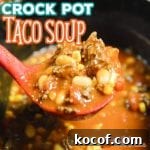 This Easy Crock Pot Taco Soup is so simple to throw together and delicious after a long day! Substitute your favorite beans for special flavor every time!