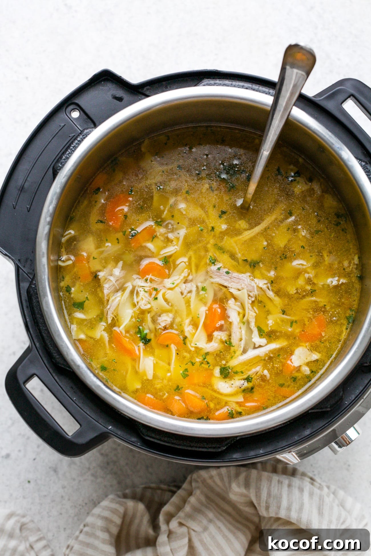 Creamy Instant Pot Chicken Noodle Soup Recipe 8 Chicken noodle soup in Instant Pot.