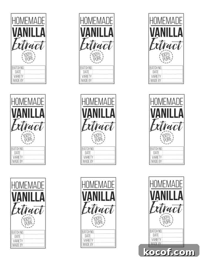 Homemade Vanilla Extract Recipe with Printable Labels 7 Homemade vanilla labels