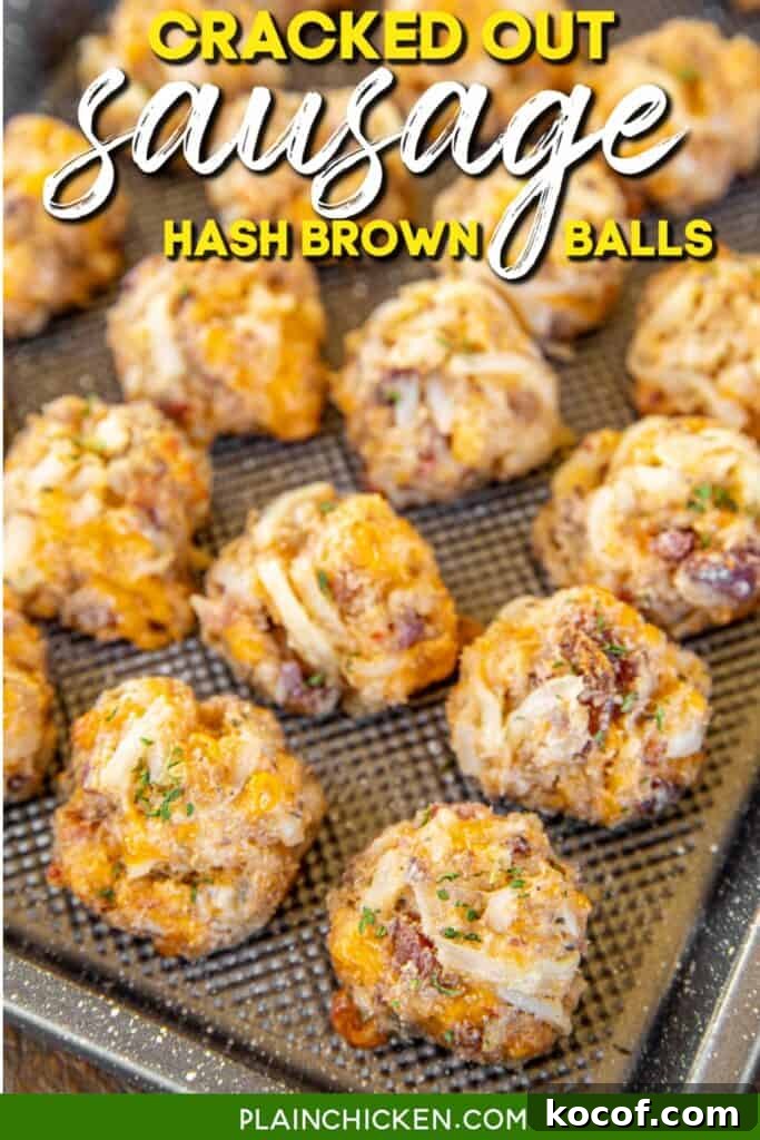 Sausage Hash Brown Balls with Cracked-Pepper Crust 6 baking sheet of sausage balls