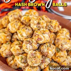 Sausage Hash Brown Balls with Cracked-Pepper Crust 5 plate of sausage hash brown balls