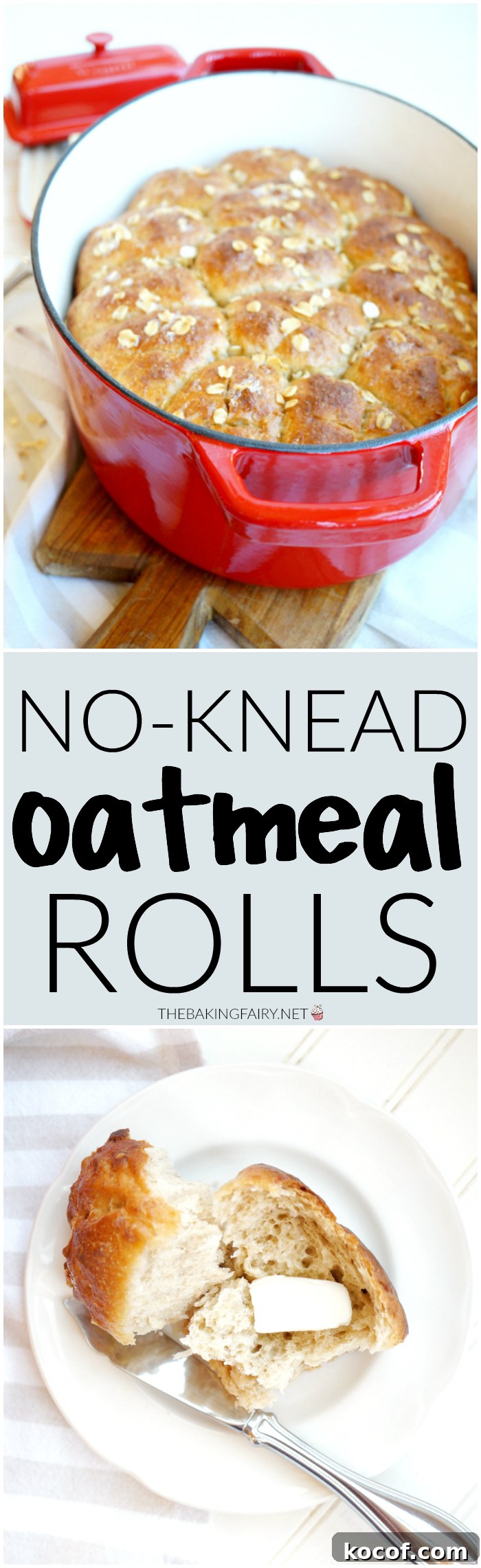 no-knead oatmeal rolls | The Baking Fairy