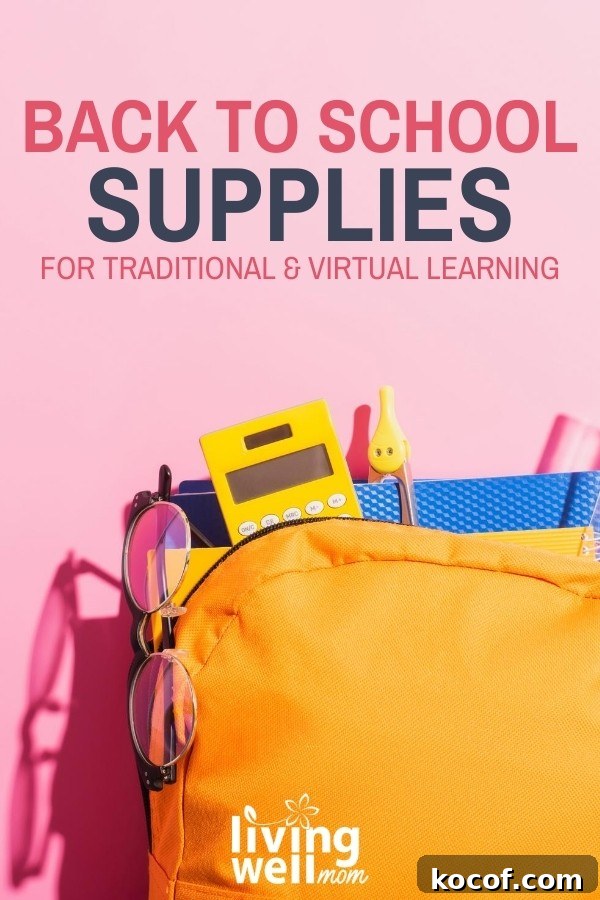 Back-to-School Supplies for In-Person and Online Learning 2 yellow backpack with school supplies with pink background