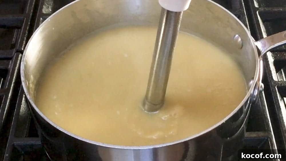Creamy Potato and Leek Soup Recipe — Comforting Weeknight Meal 8 blending potato leek soup