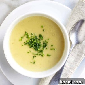Creamy Potato and Leek Soup Recipe — Comforting Weeknight Meal 9 Potato Leek Soup served in white bowls