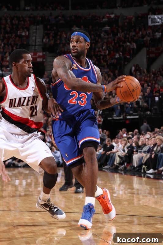 James Rocks Mismatched LeBron VII Sneakers While Rocking Retro Jerseys 3 Kicks On Court