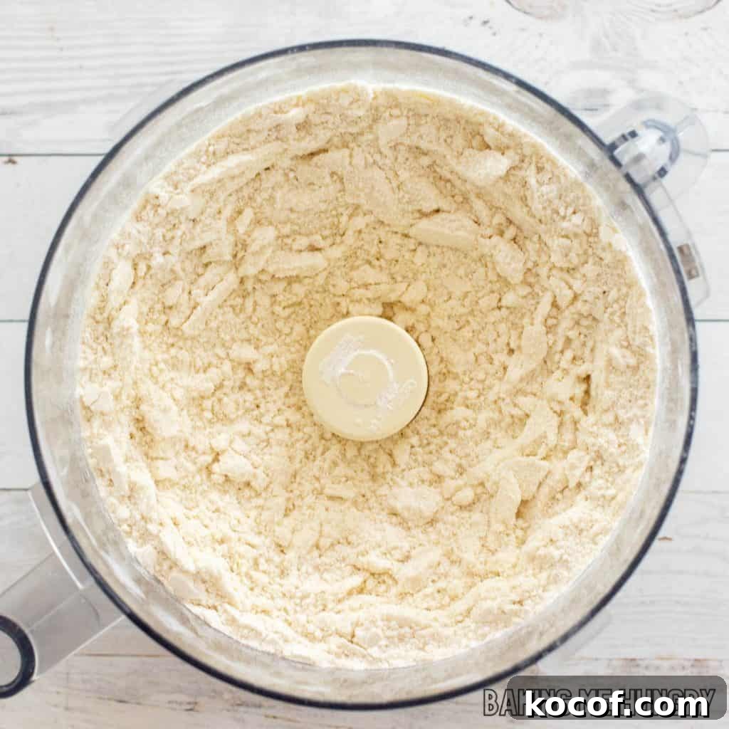 butter cut into flour in food processor