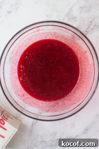 strained raspberries