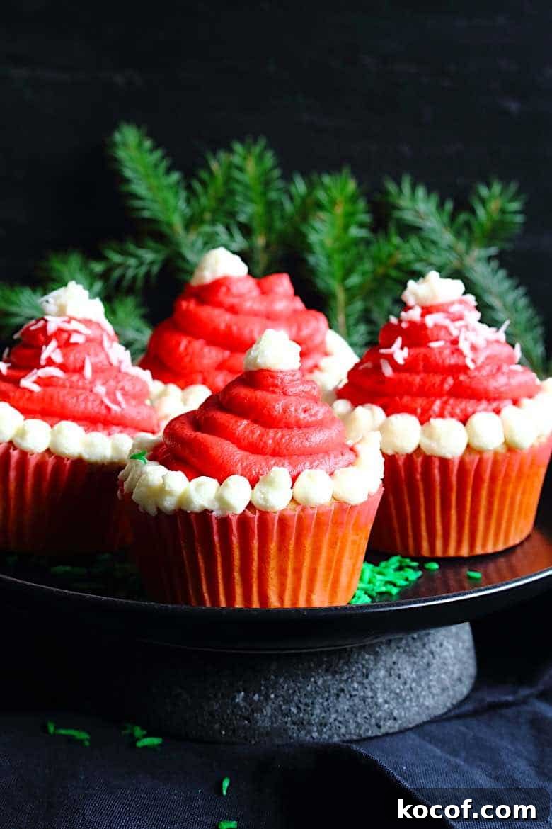 Santa Hats Cupcakes