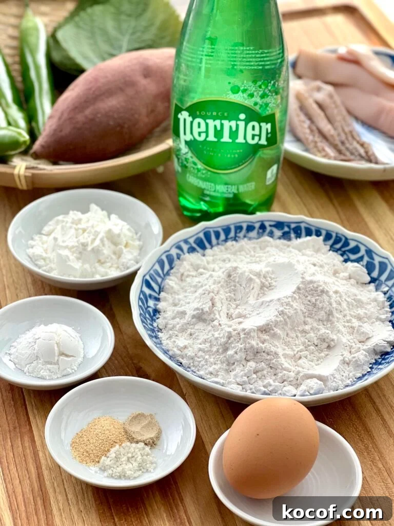 Bowl of twigim batter and fried pieces