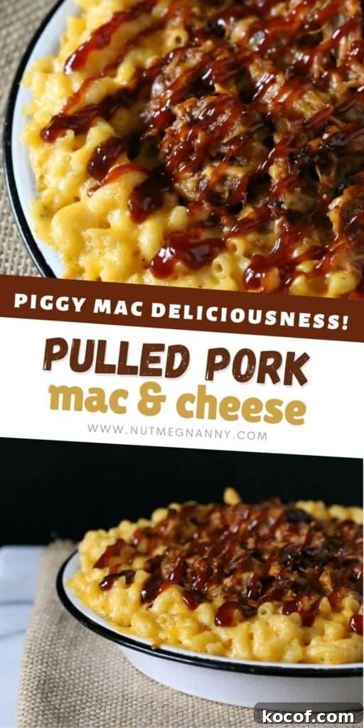 pulled pork mac and cheese pinterest pin.