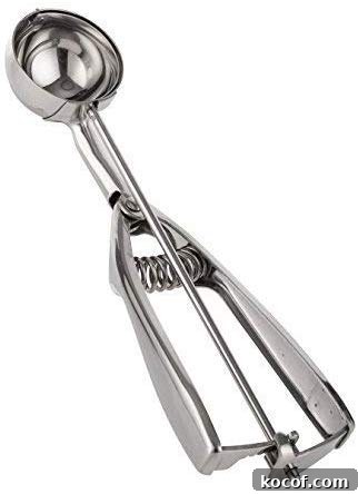 Cookie scoop holding dough